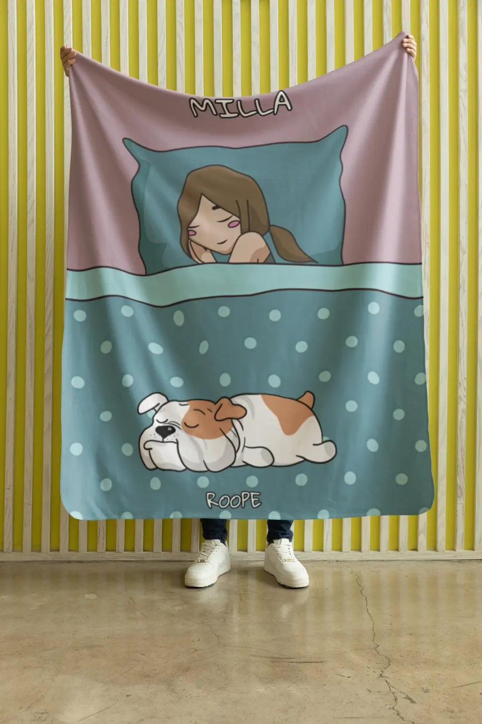 Personoitu viltti lemmikkien kuvilla – täydellinen päikkärikaveri!