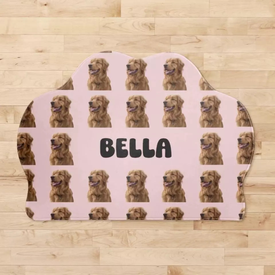 Persoonallinen tassumatto omalla lemmikin kuvalla ja nimellä