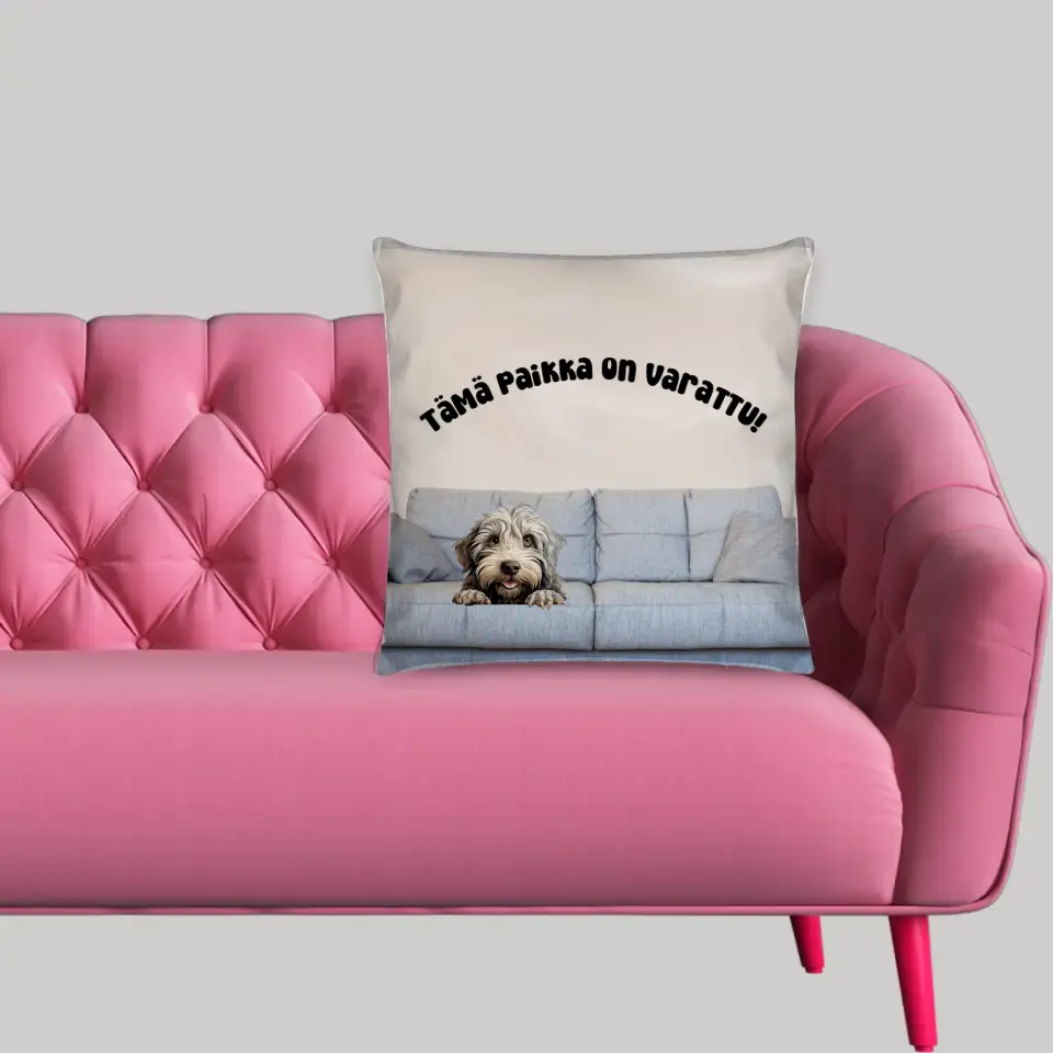 Hauska personoitava sohvatyyny koirahahmoilla – paikka varattu!