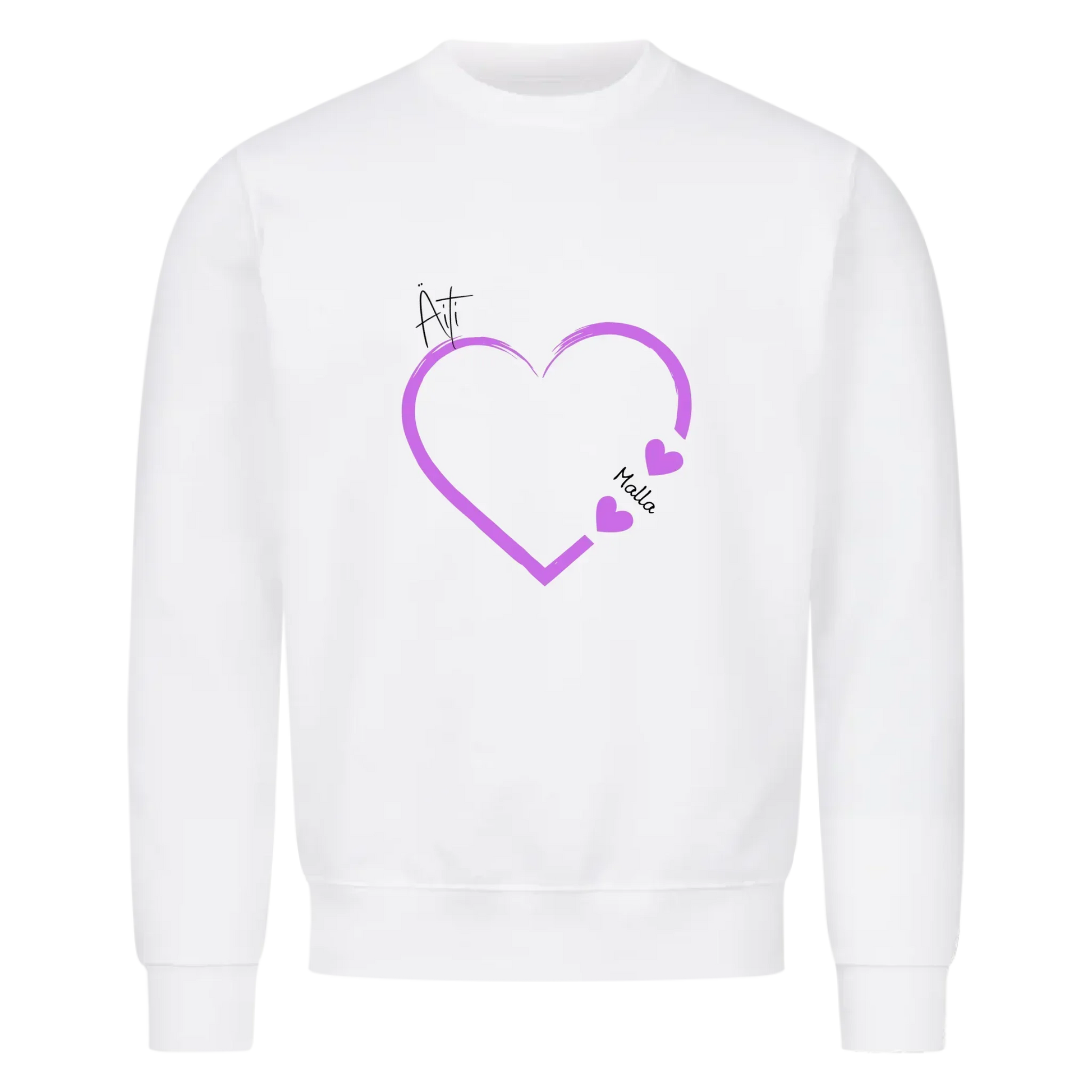 Valkoinen collegepaita lasten nimillä – täydellinen äitienpäivälahja - Muokkis