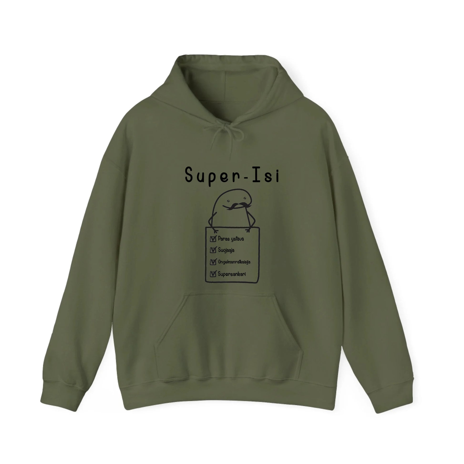 gildan-unisex-huppari-armeijanvihreä